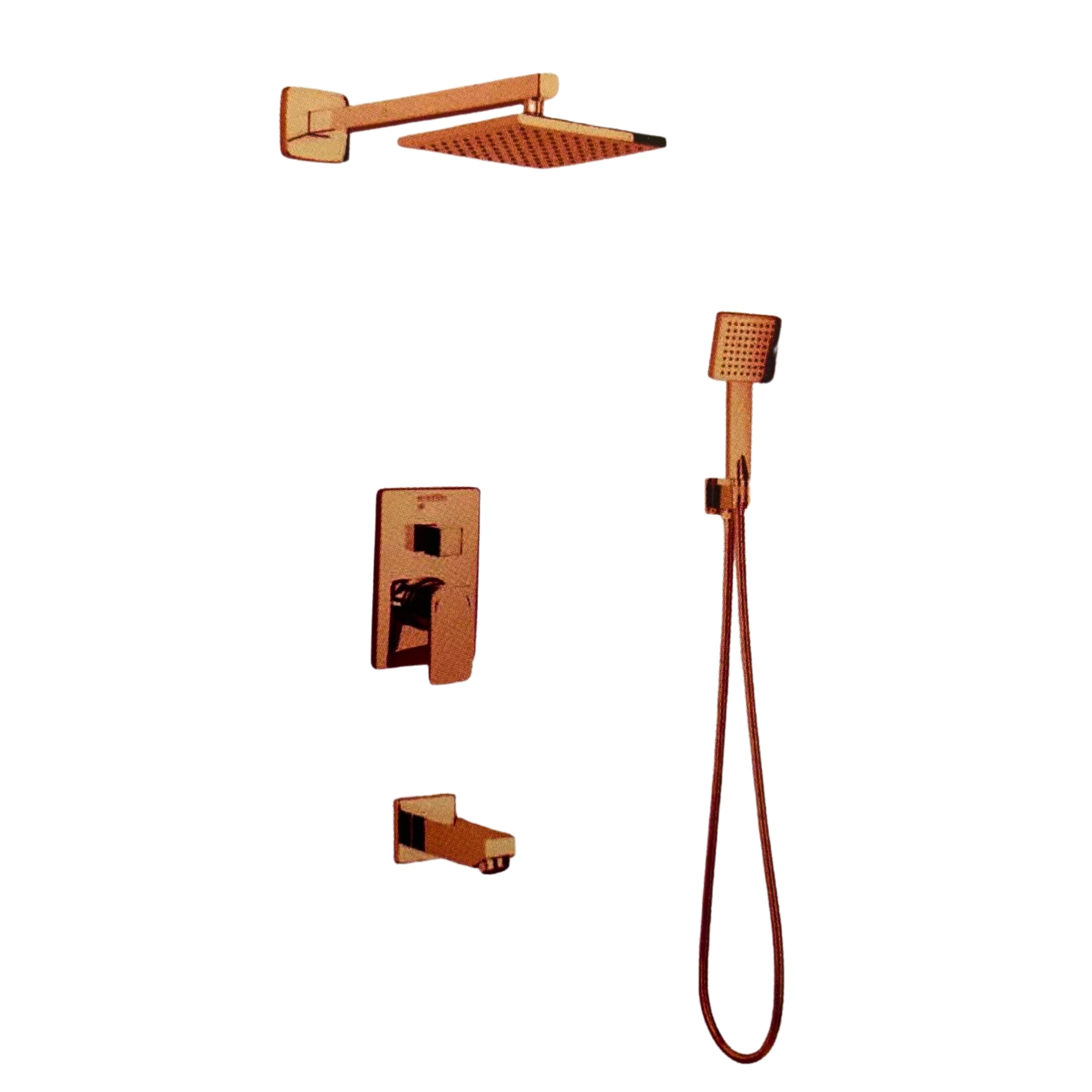 02- BRONZ KAPLAMA ŞEMSİYE DUŞ SETİ